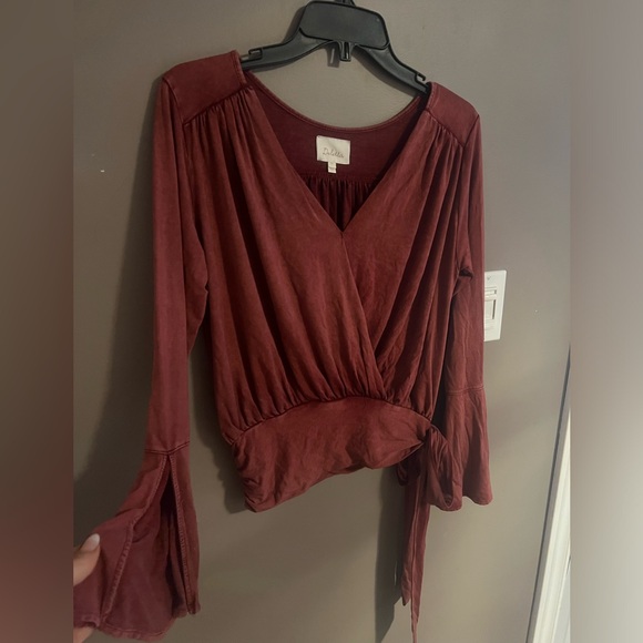 Anthropologie wrap top with bell sleeves - Picture 3 of 5